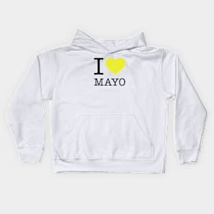 I LOVE MAYONNAISE Yellow Heart Kids Hoodie